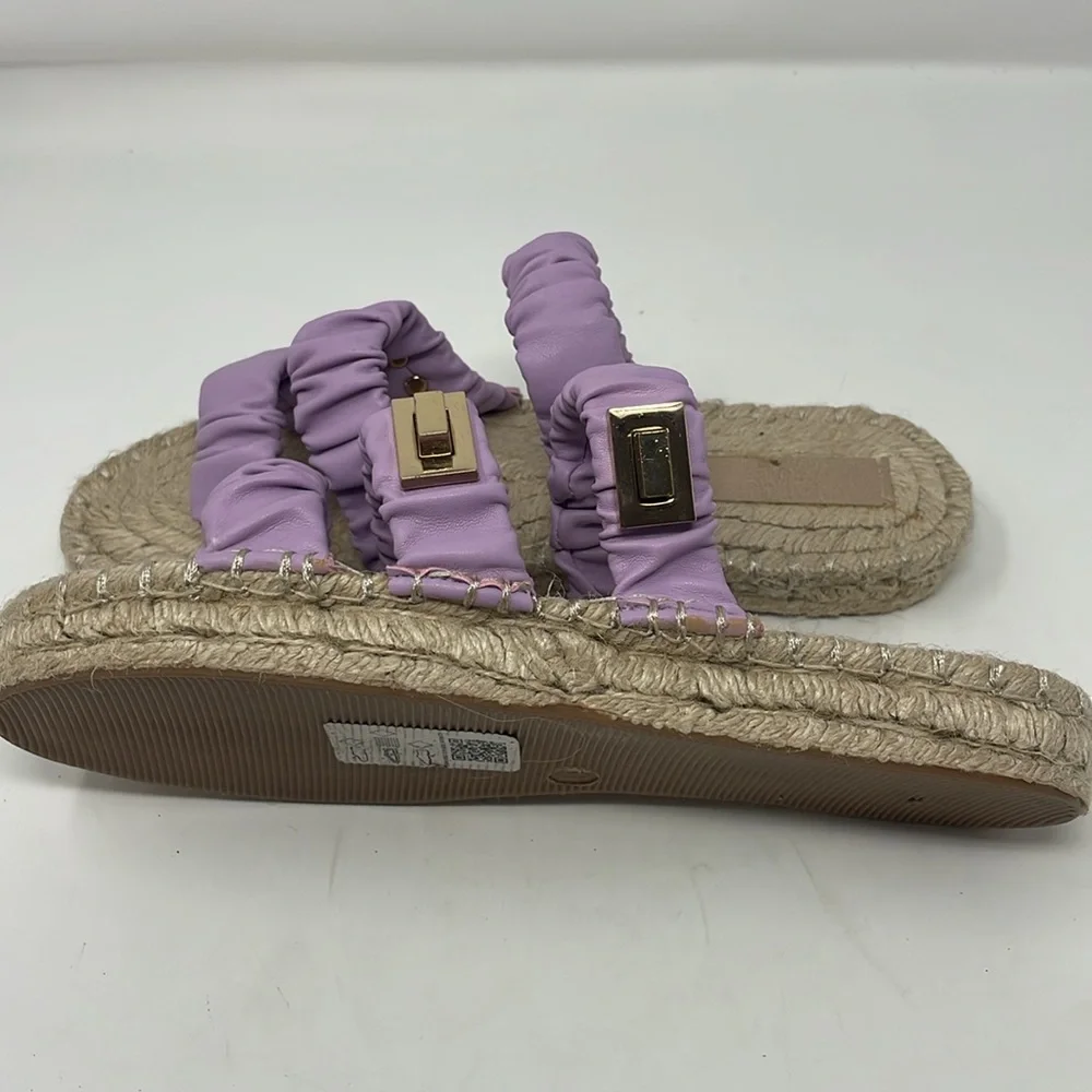 ASOS Design Purple Slip-On Double Scrunchie Strap Flat Espadrille Sandals Size 7
